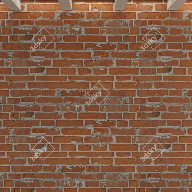 Vintage Brick Wall Texture - High Resolution 3D model image 2