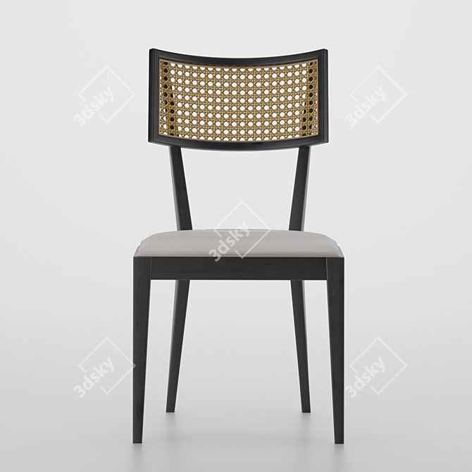 Natural Elegance Woven Cane Chair 3D model image 1