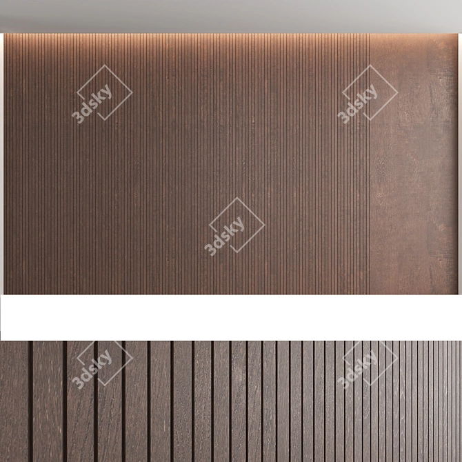 Seamless Oak Wood Panels 3D model image 4