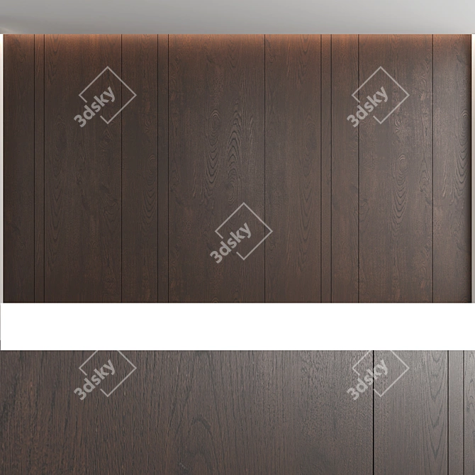 Seamless Oak Wood Panels 3D model image 5