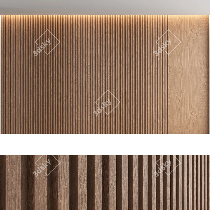 Seamless Oak Wood Panels 3D model image 7