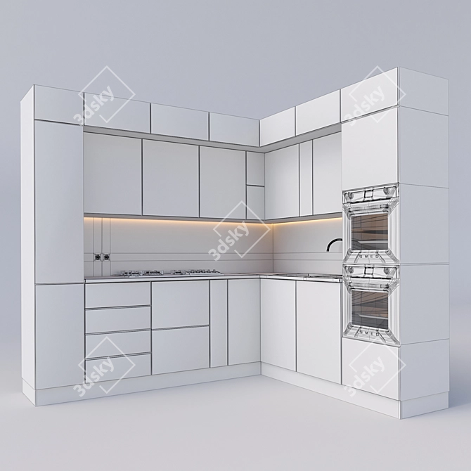 3D Kitchen Model with UV Mapping 3D model image 2