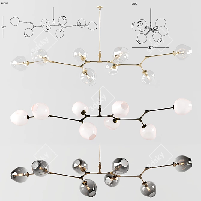 Branching Bubble Chandelier BB.08.03 3D model image 1