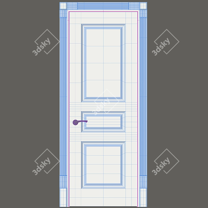 Turin 1: Classic Style Interior Door | Provance Doors 3D model image 2