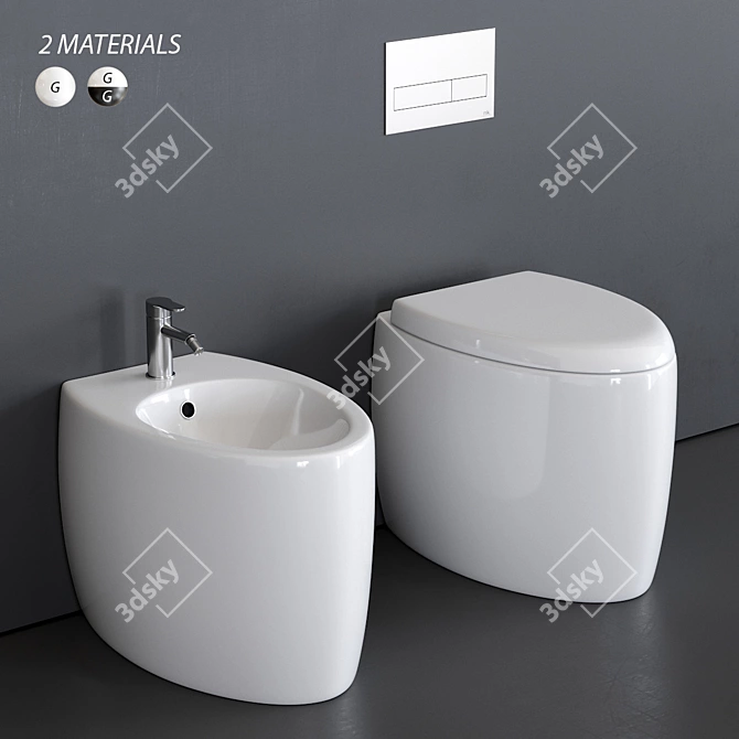 Moai Ceramic WC & Bidet 3D model image 4