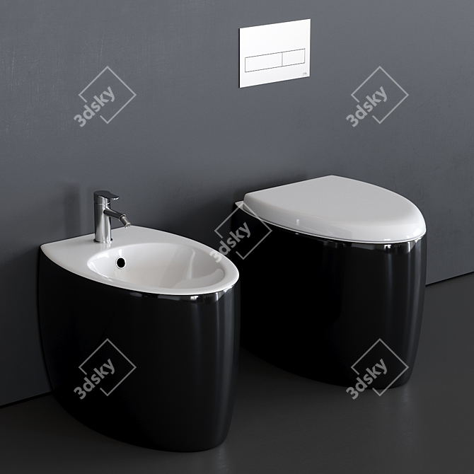 Moai Ceramic WC & Bidet 3D model image 5