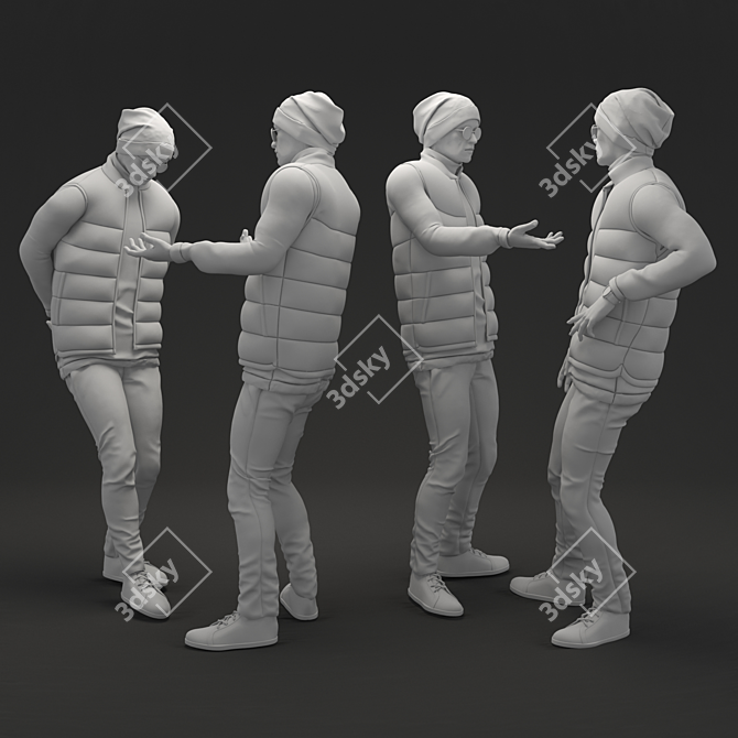 Man 2 Talking - High-Quality 3D Model 3D model image 2