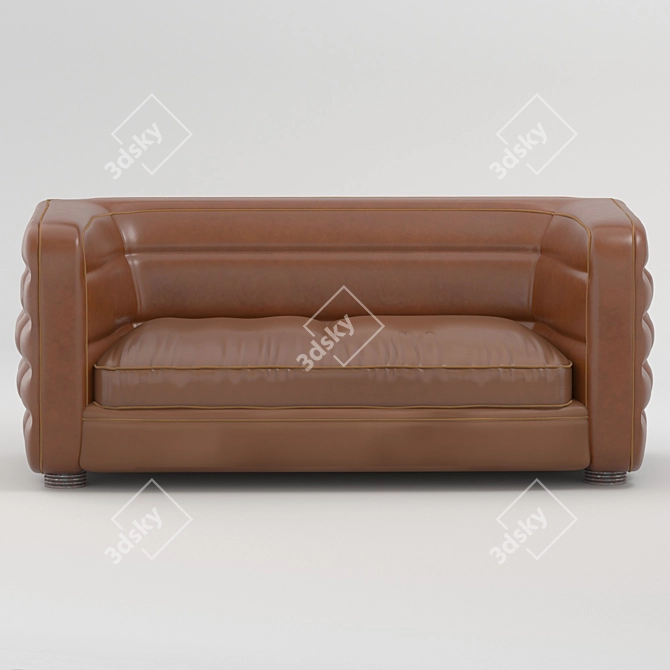 Luxurious Collins Leather Sofa 3D model image 1