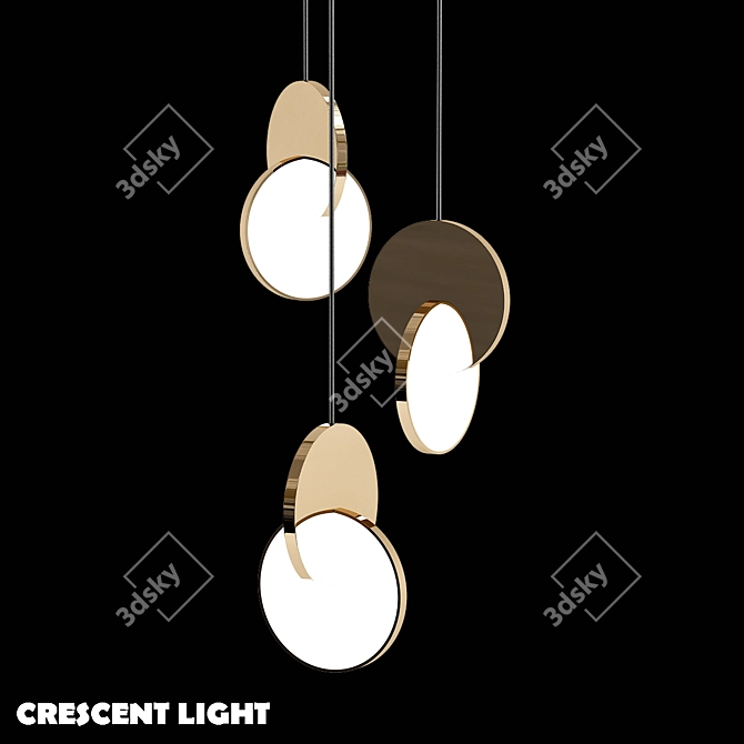 Elegant Eclipsed Pendant Light 3D model image 1