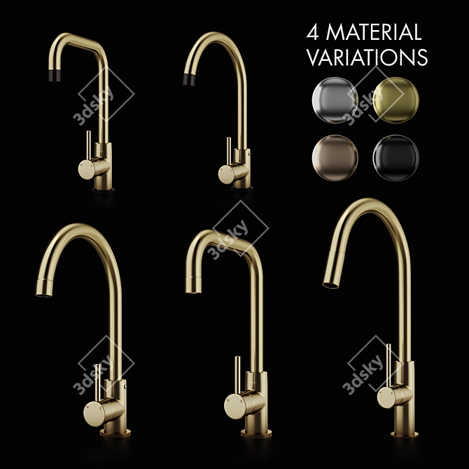 Meir Kitchen Faucets: Elegant & Versatile 3D model image 1