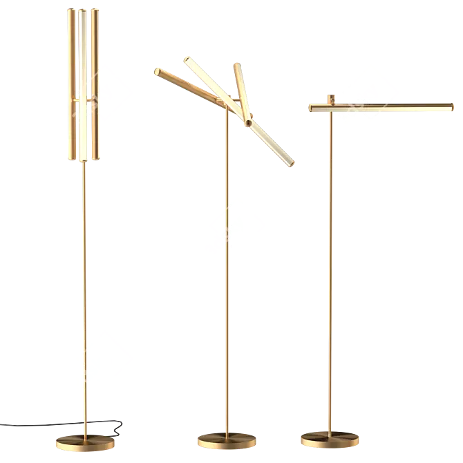 Illuminate your space with the Light Rods LED Floor Lamp 3D model image 1