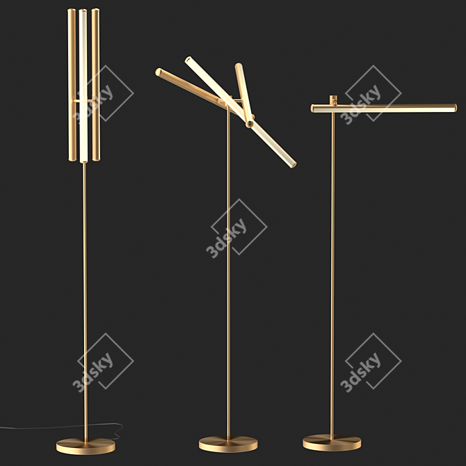 Illuminate your space with the Light Rods LED Floor Lamp 3D model image 2