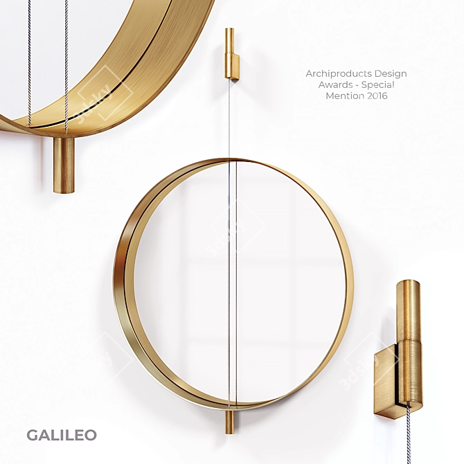 Elegant Galileo Mirror: A Living Divani Masterpiece 3D model image 6