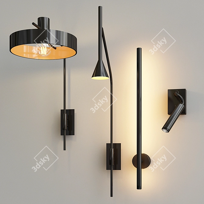 Elegant Wall Sconce Collection 3D model image 1