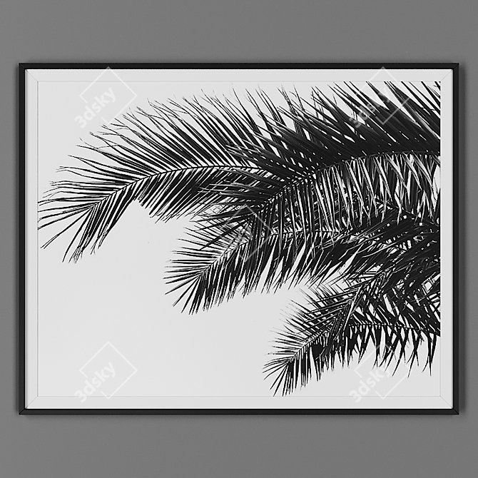 Elegant Black Framed Painting 3D model image 1