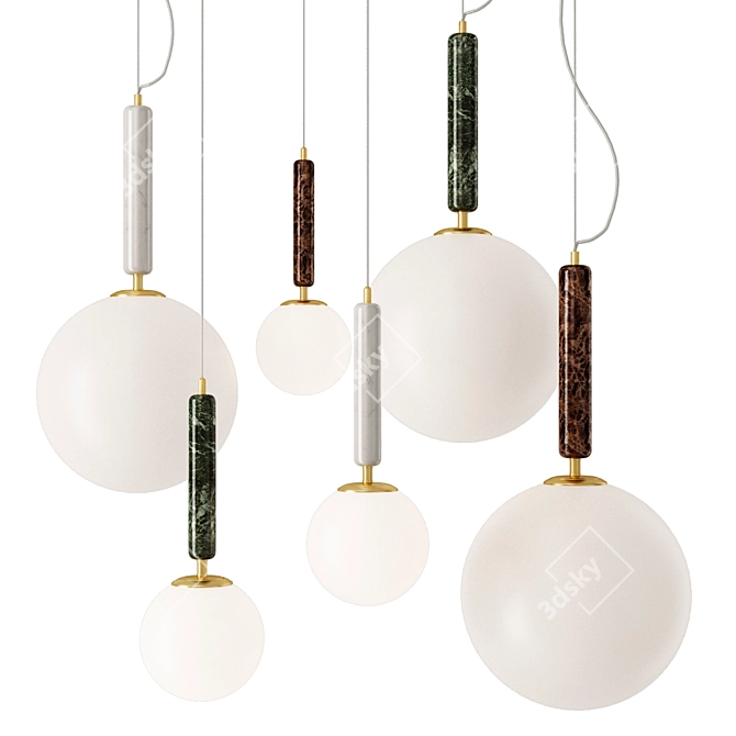 Torrano Marble Pendant Lights | Globen Lighting 3D model image 1