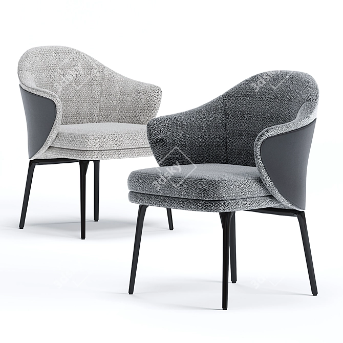 Elegant Angie Dining Chair: Minotti 3D model image 1