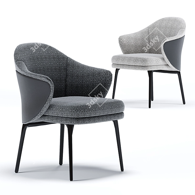 Elegant Angie Dining Chair: Minotti 3D model image 2