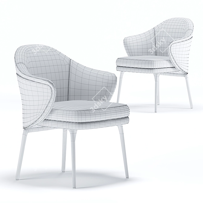 Elegant Angie Dining Chair: Minotti 3D model image 3