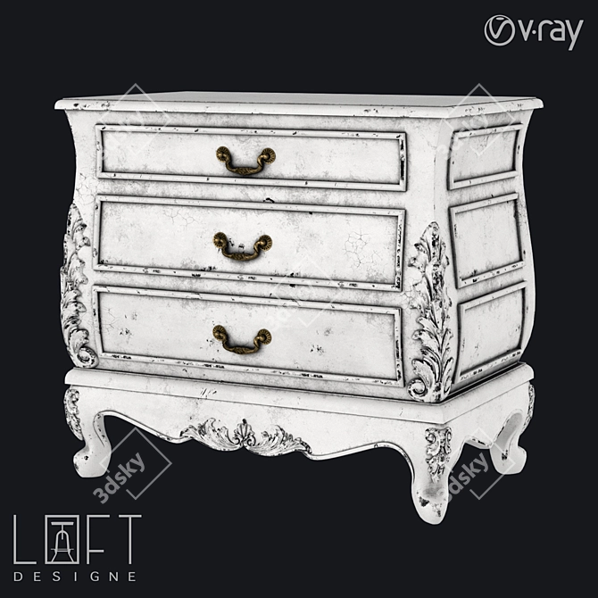 Urban Wood Chest of Drawers 3D model image 1