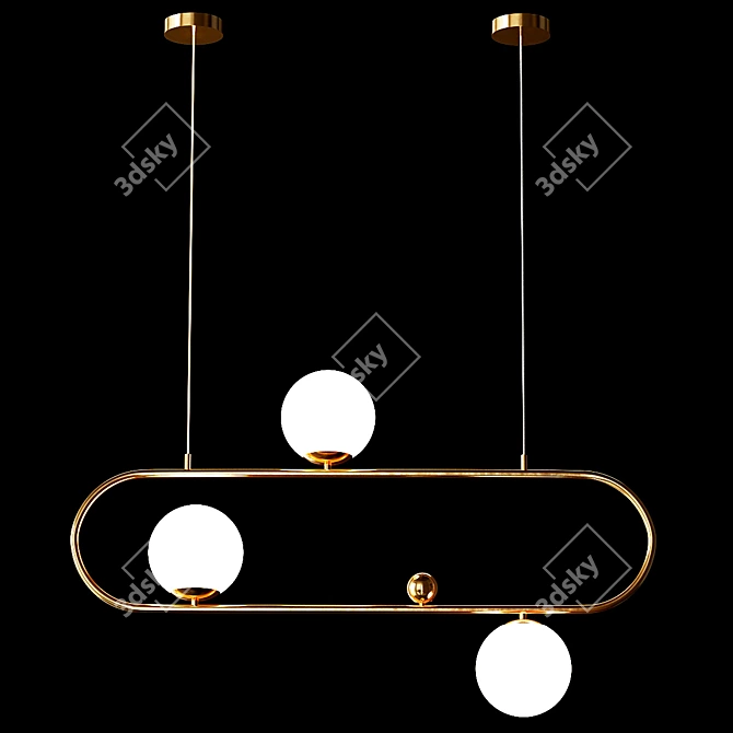 Modern Millimeter Hoop Lamp 3D model image 1