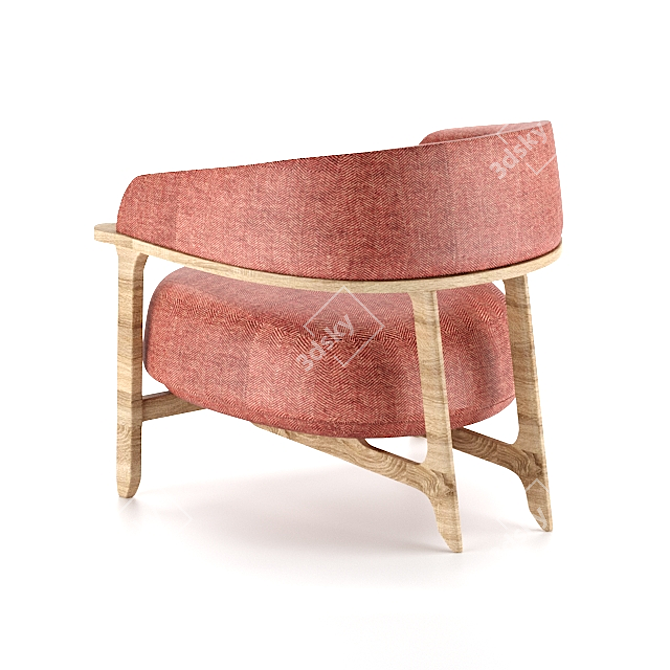 Elegant Arm Chair in 3D 3D model image 2
