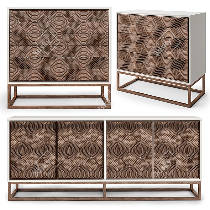 Glamorous Credo Chest & Credenza 3D model image 1