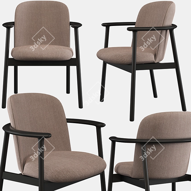 Elegant Nadal Arm Chair 3D model image 1