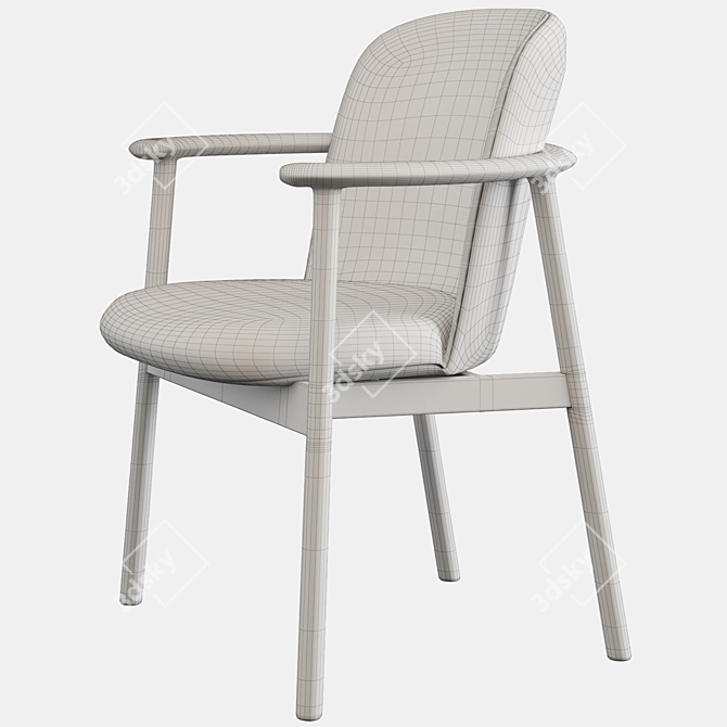 Elegant Nadal Arm Chair 3D model image 3