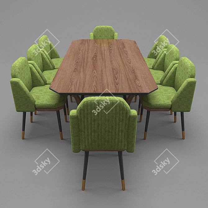 Modern Soft Dining Table HQ 3D model image 3