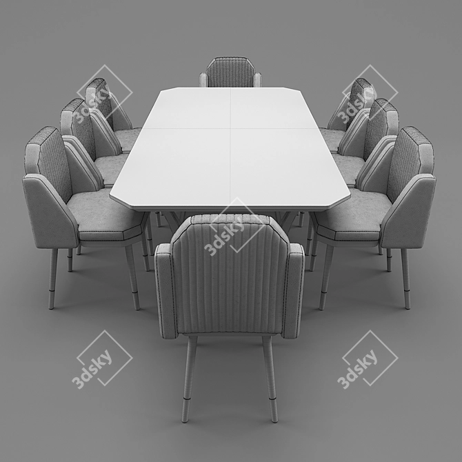 Modern Soft Dining Table HQ 3D model image 4