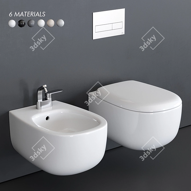 Flaminia Bonola Wall-Hung WC: Sleek Jasper Morrison Design 3D model image 1