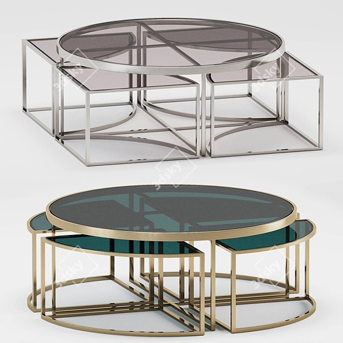 Glamorous Nesting Coffee Table: Eichholtz Padova 3D model image 1