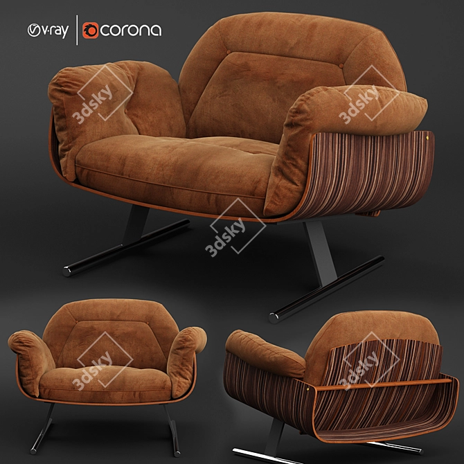 Elegant Executive Lounge Chair 3D model image 1