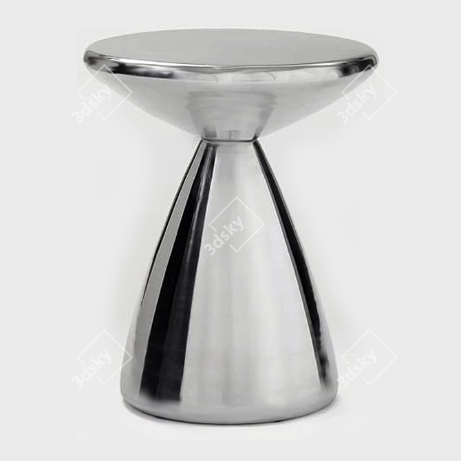 Sleek Silver Cosmo Side Table 3D model image 1