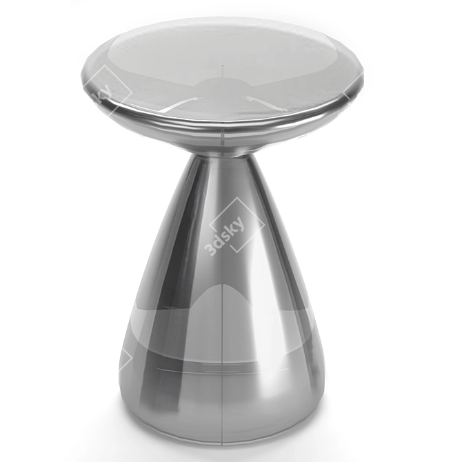 Sleek Silver Cosmo Side Table 3D model image 2