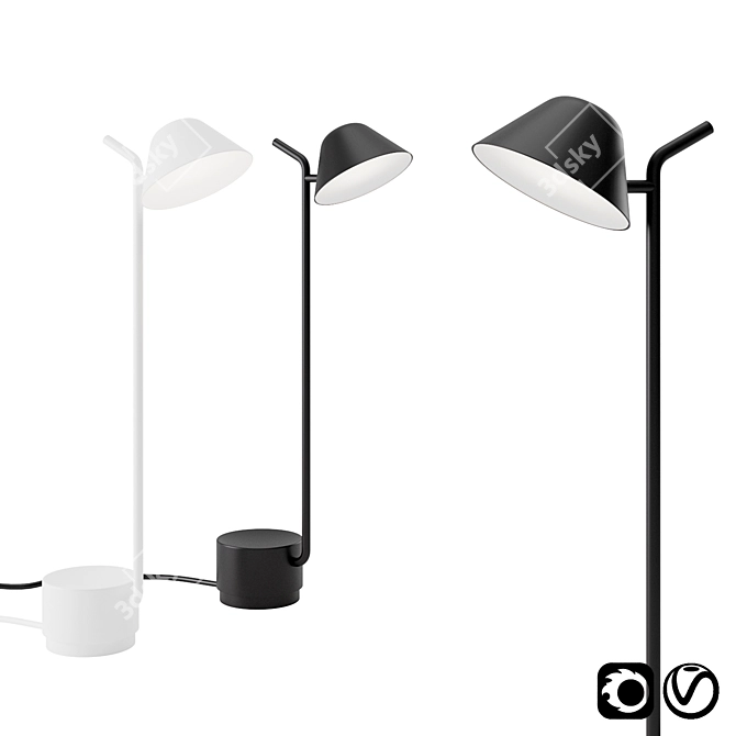 Sleek Peek Lamp: Minimalist Illumination 3D model image 1