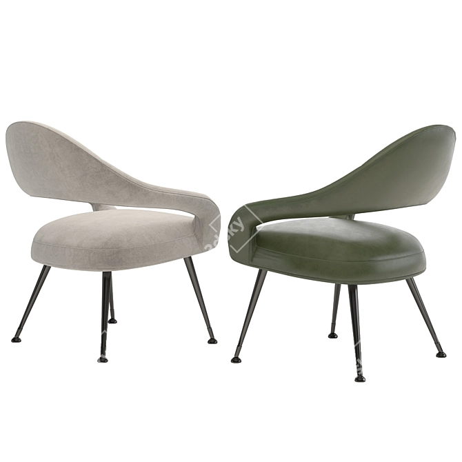 Elegant Letizia Armchair: A Timeless Classic 3D model image 2