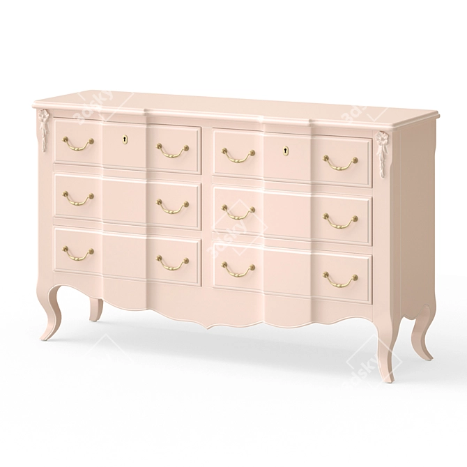 Vintage-inspired Dresser: Handcrafted Provence Beauty 3D model image 1