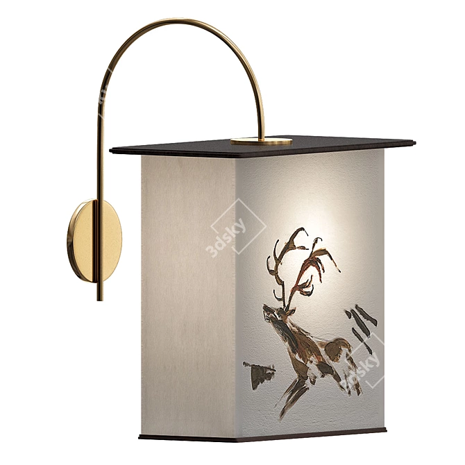 Minimalist Deer Wall Light 3D model image 2