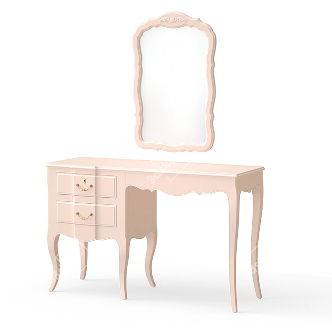 Elegant Provence Dressing Mirror for Girls 3D model image 1