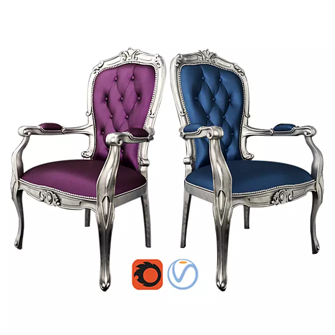 Elegant Vintage Chair 3D model image 1