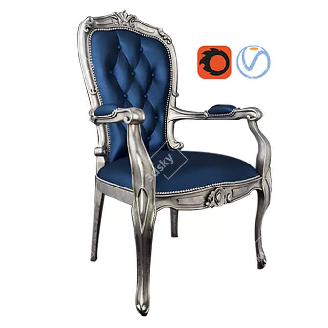 Elegant Vintage Chair 3D model image 3