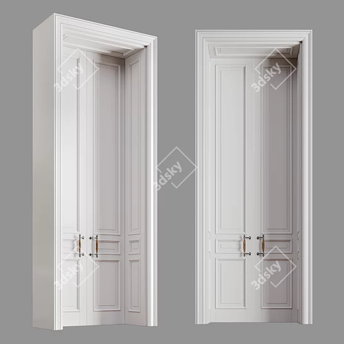 Classic Wood Door 3D model image 1