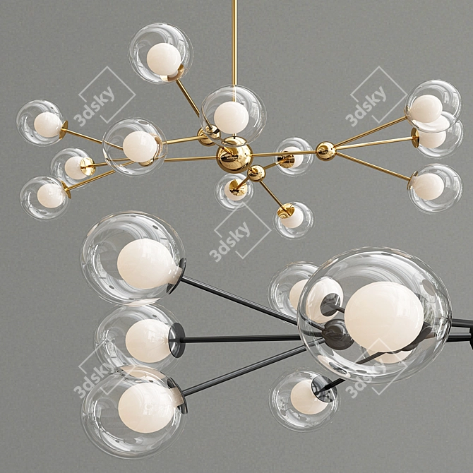 Kaver Shot Chandelier: Modern Design, LED Lights 3D model image 1