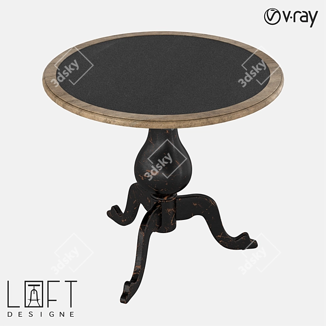 LoftDesigne 6859 Wooden Table 3D model image 1