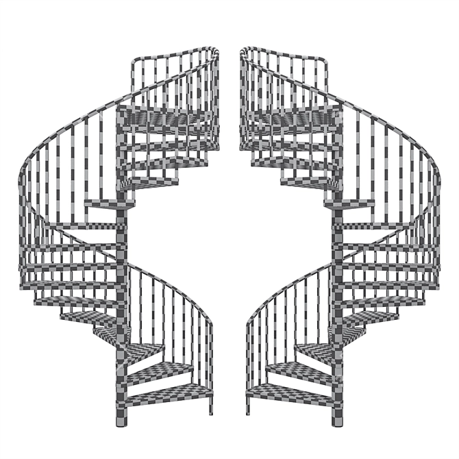 Sleek Spiral Staircase 3D model image 4