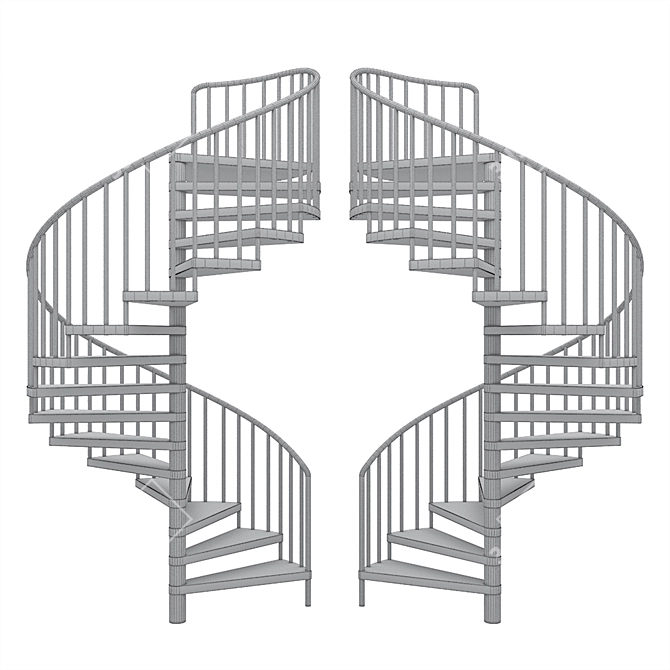 Sleek Spiral Staircase 3D model image 5