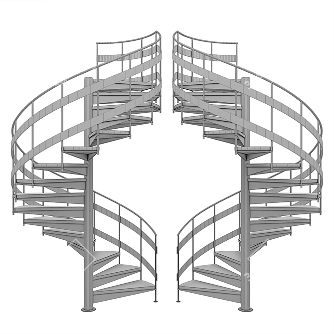 Modern Spiral Staircase 3D model image 5