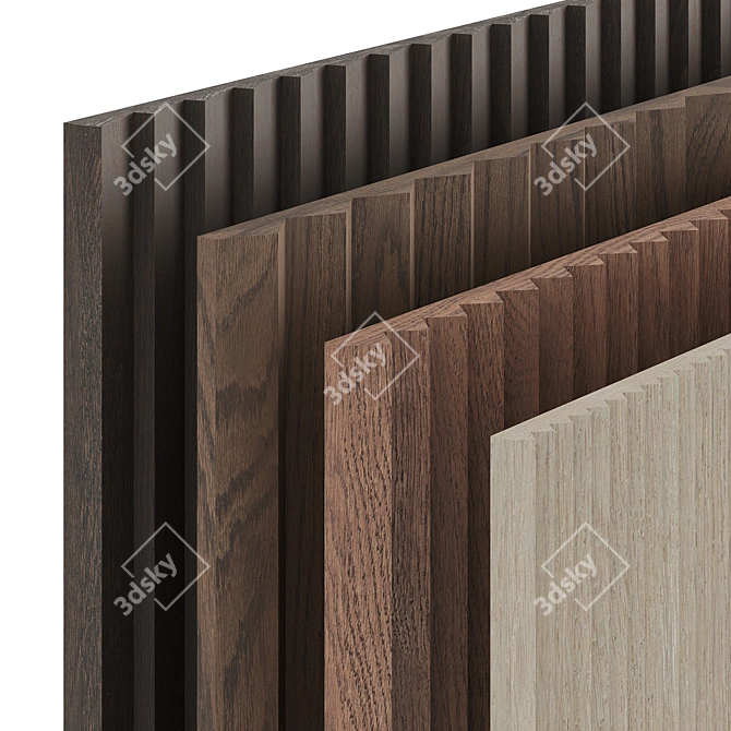Seamless Wood Panel Set - High Resolution Textures 3D model image 6